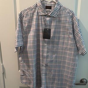 Michael Kors Men's Plaid Shirt - Blue, Red, and White